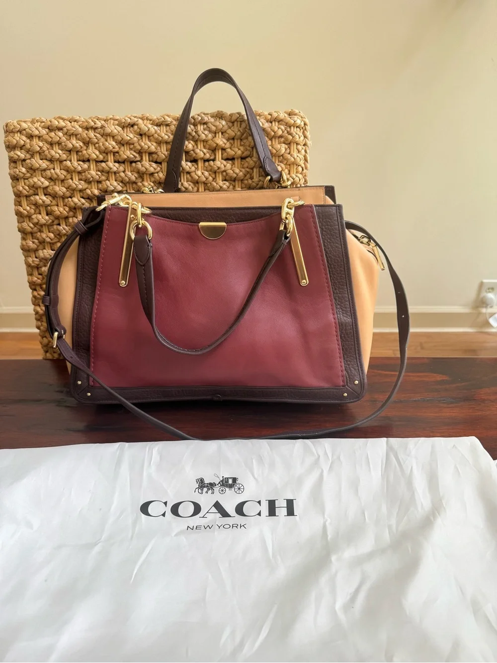 COACH 31646 Dreamer 36 in colorblock Wine Multi bag large